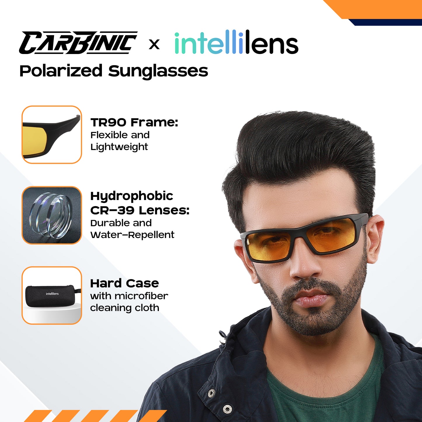 Carbinic Oval Frame Sunglasses - Unisex Eye Wear for Day and Night