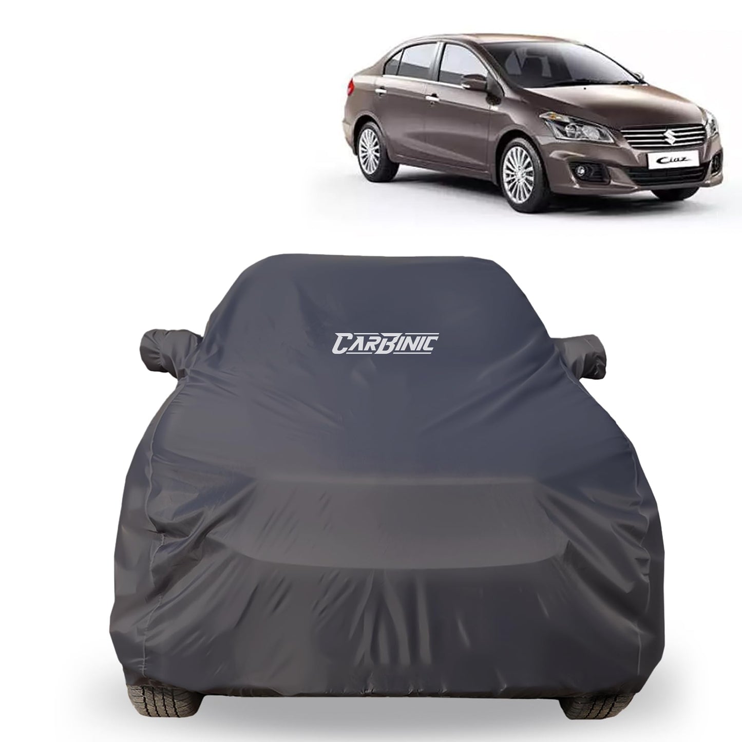 CARBINIC Car Body Cover for Maruti Ciaz 2014 | Water Resistant, UV Protection Car Cover | Scratchproof Body Shield Dustproof All-Weather Cover Mirror Pocket & Antenna | Car Accessories