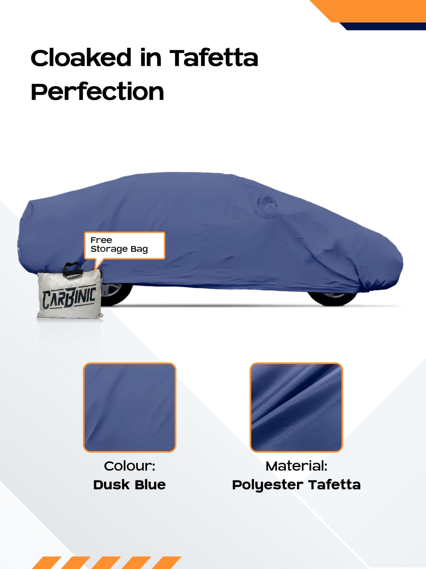 CARBINIC Car Body Cover for Honda Amaze 2018 | Water Resistant, UV Protection Car Cover | Scratchproof Body Shield | Dustproof All-Weather Cover | Mirror Pocket & Antenna | Car Accessories