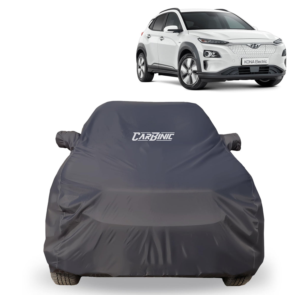 CARBINIC Car Body Cover for Hyundai Kona 2020 | Water Resistant, UV Protection Car Cover | Scratchproof Body Shield | Dustproof All-Weather Cover | Mirror Pocket & Antenna | Car Accessories