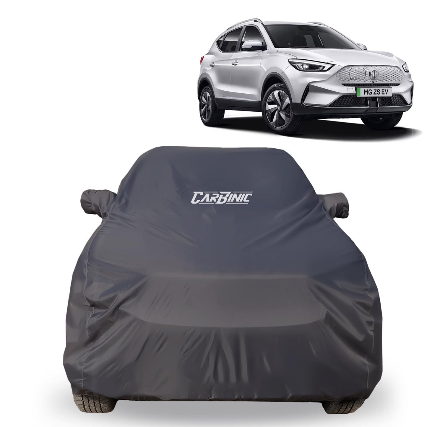 CARBINIC Car Body Cover for MG ZS EV 2022 |Water Resistant, UV Protection Car Cover |Scratchproof Body Shield| Dustproof All-Weather Cover| Mirror Pocket & Antenna |Car Accessories