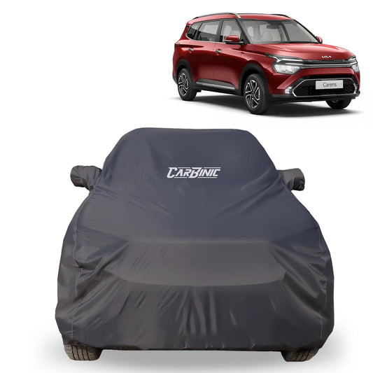 CARBINIC Car Body Cover for KIA Carens (6 Seater) 2022 | Water Resistant, UV Protection Car Cover | Scratchproof Body Shield | Dustproof All-Weather Cover | Mirror Pocket & Antenna | Car Accessories