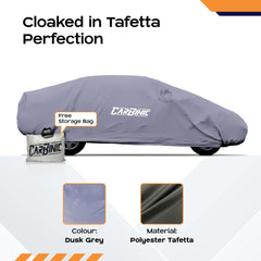 CARBINIC Car Body Cover for Mahindra Scorpio N 2022 | Water Resistant, UV Protection Car Cover | Scratchproof Body Shield | Dustproof All-Weather Cover | Mirror Pocket & Antenna | Car Accessories-Grey