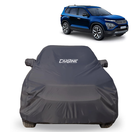 CARBINIC Car Body Cover for Tata Safari 2022 | Water Resistant, UV Protection Car Cover | Scratchproof Body Shield Dustproof All-Weather Cover Mirror Pocket & Antenna | Car Accessories