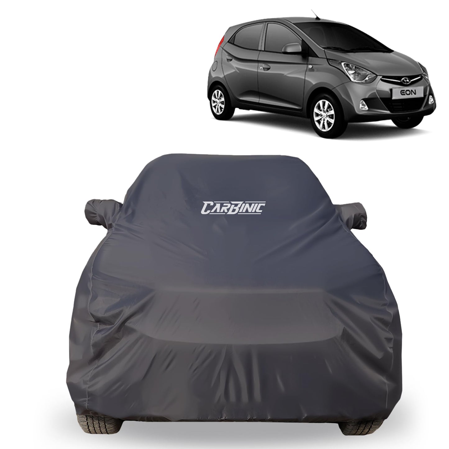 CARBINIC Car Body Cover for Hyundai Eon 2019 | Water Resistant, UV Protection Car Cover | Scratchproof Body Shield Dustproof All-Weather Cover Mirror Pocket & Antenna | Car Accessories