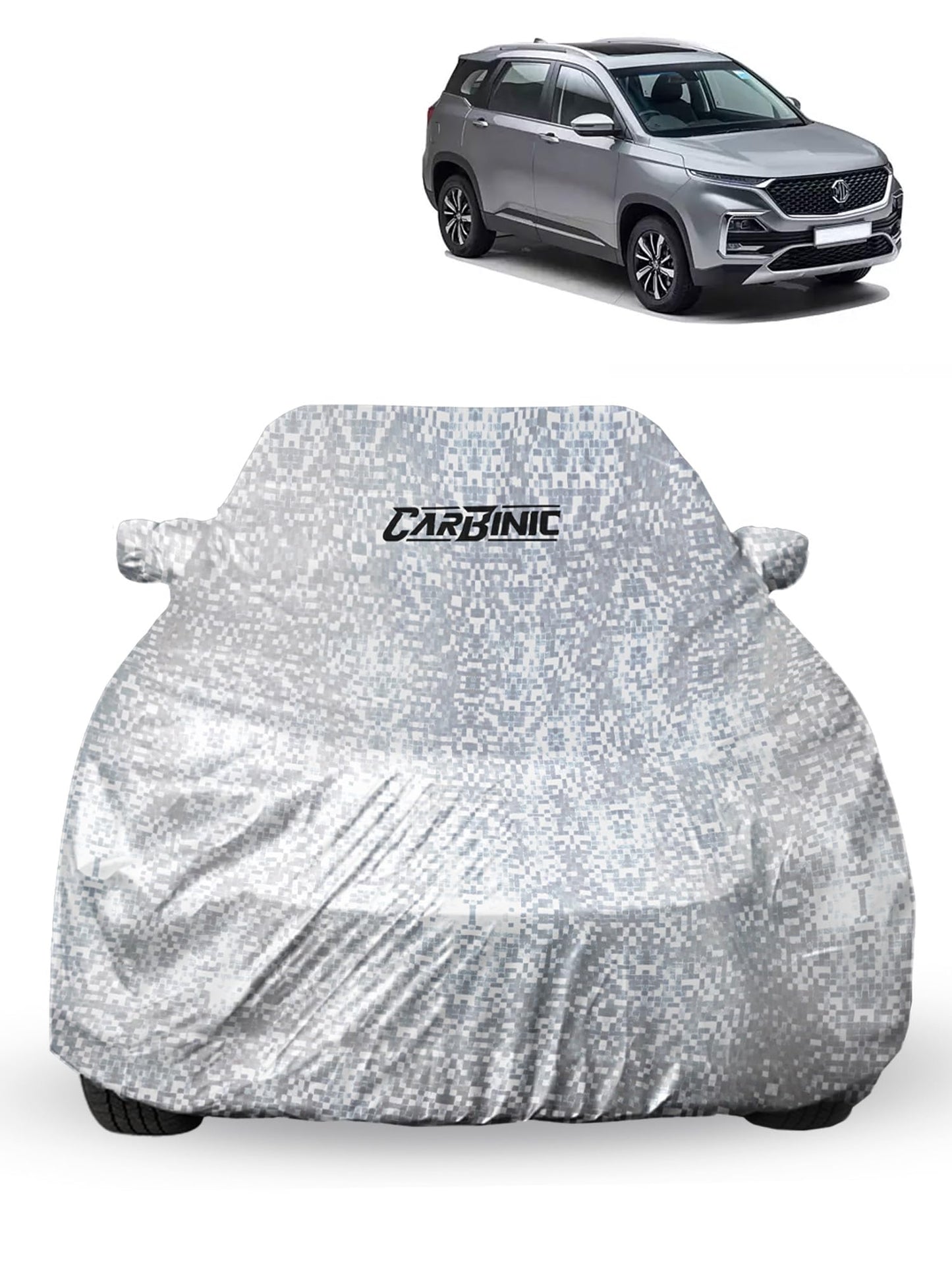 CARBINIC Car Cover for MG Hector 2022 Waterproof (Tested) and Dustproof UV Heat Resistant Outdoor Protection with Triple Stitched Fully Elastic Surface