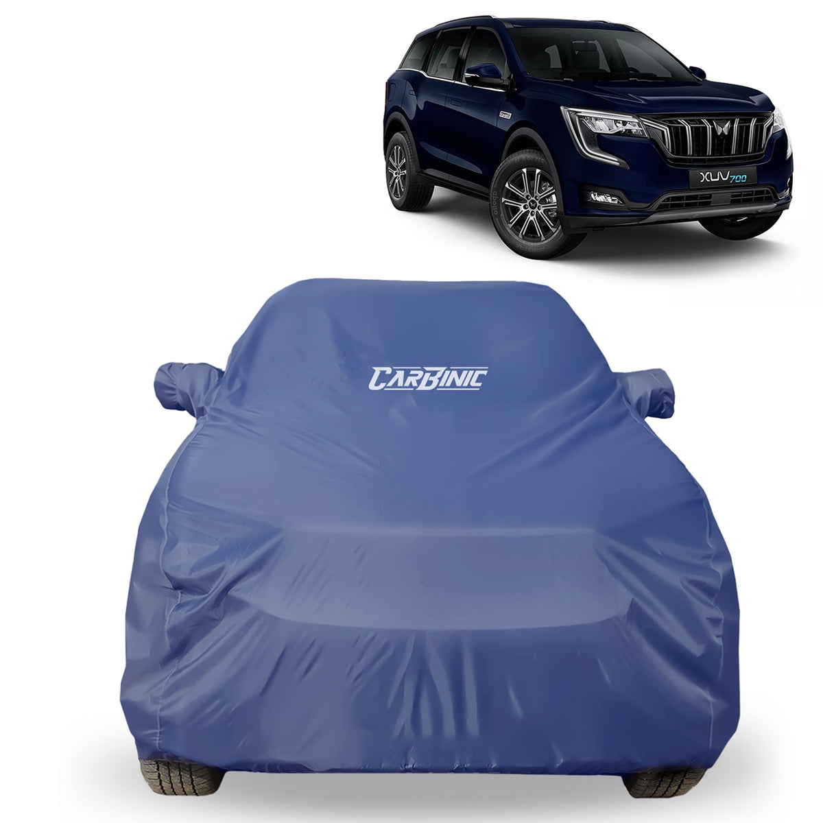 CARBINIC Car Body Cover for Citroen C3 2022 | Water Resistant, UV Protection Car Cover | Scratchproof Body Shield | All-Weather Cover | Mirror Pocket & Antenna | Car Accessories Dusk Blue