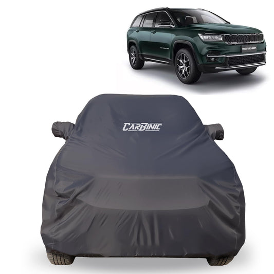 CARBINIC Car Body Cover for Jeep Meridian 2022 | Water Resistant, UV Protection Car Cover | Scratchproof Body Shield | Dustproof All-Weather Cover | Mirror Pocket & Antenna | Car Accessories