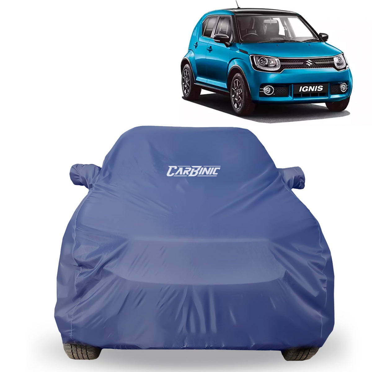 CARBINIC Car Body Cover for Toyota Urban Crusier 2022 | Water Resistant, UV Protection Car Cover | Scratchproof Body Shield | All-Weather Cover | Mirror Pocket & Antenna | Car Accessories Dusk Blue