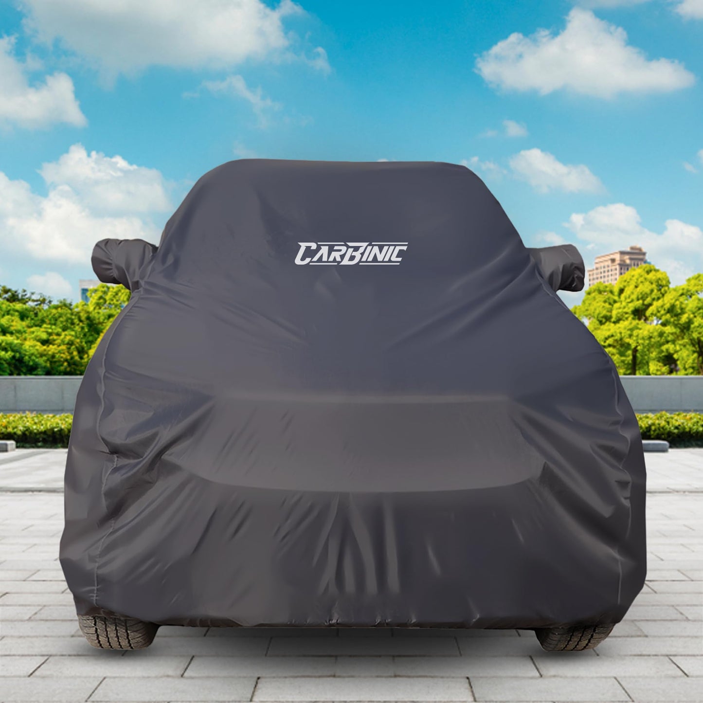 CARBINIC Car Body Cover for Hyundai Exter 2023 | Water Resistant, UV Protection Car Cover | Scratchproof Body Shield | Dustproof All-Weather Cover | Mirror Pocket & Antenna | Car Accessories