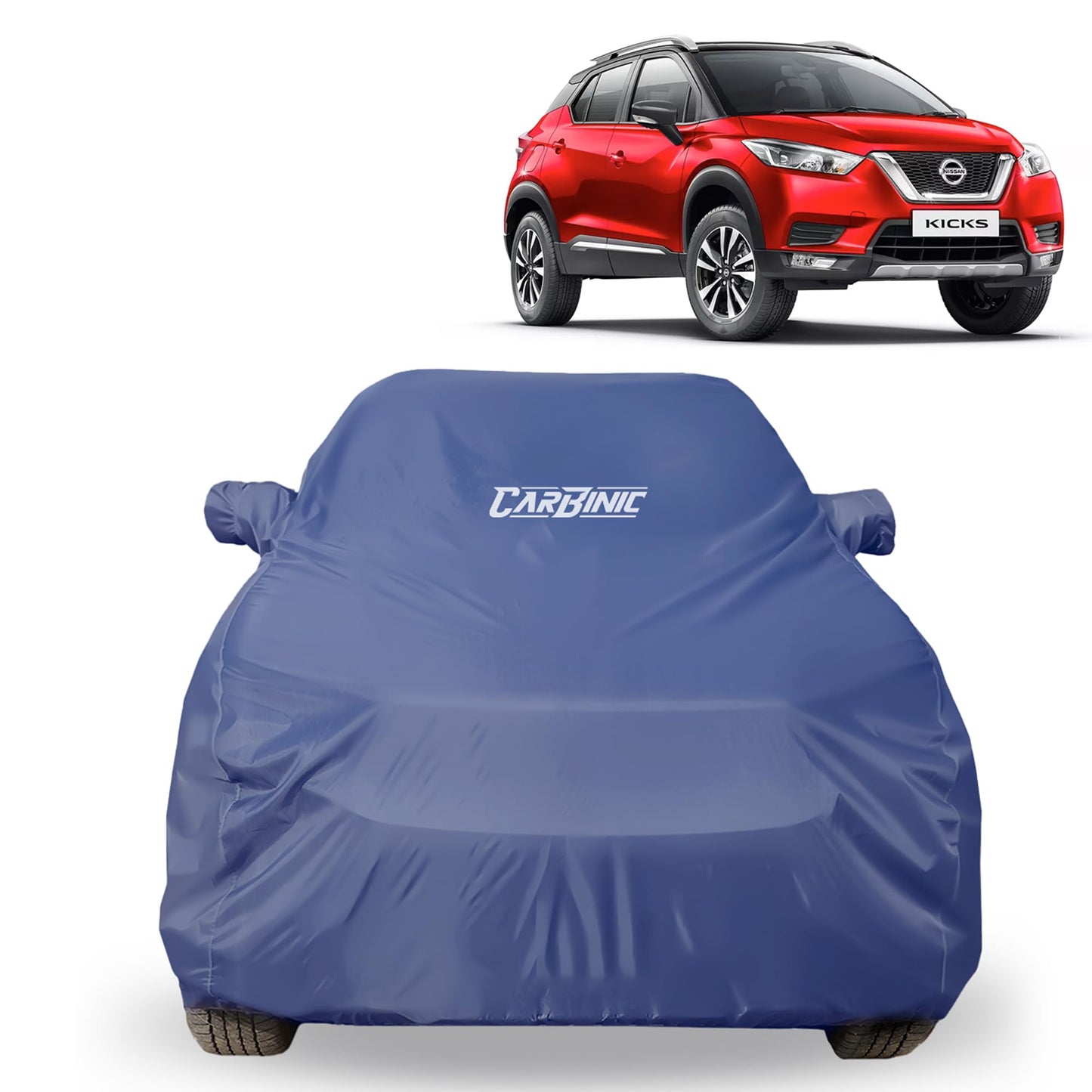 CARBINIC Car Body Cover for Hyundai Creta 2022 | Water Resistant, UV Protection Car Cover | Scratchproof Body Shield | Dustproof All-Weather Cover | Mirror Pocket & Antenna | Car Accessories, Blue Red