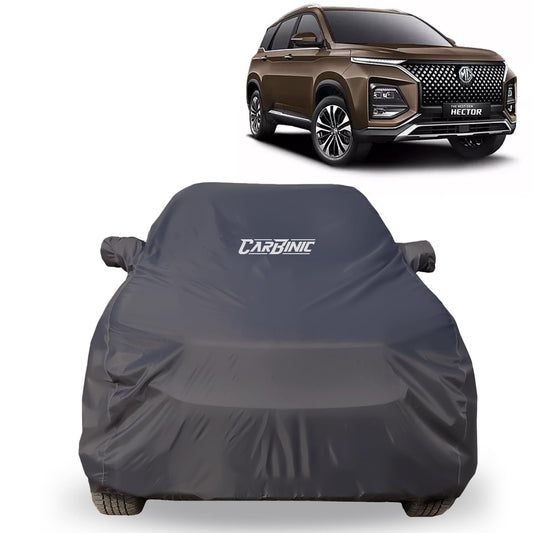 CARBINIC Car Body Cover for MG Hector 2022 | Water Resistant, UV Protection Car Cover | Scratchproof Body Shield Dustproof All-Weather Cover Mirror Pocket & Antenna | Car Accessories