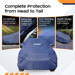 CARBINIC Car Body Cover for Mahindra XUV500 2016 | Water Resistant, UV Protection Car Cover | Scratchproof Body Shield | All-Weather Cover | Mirror Pocket & Antenna | Car Accessories Dusk Blue