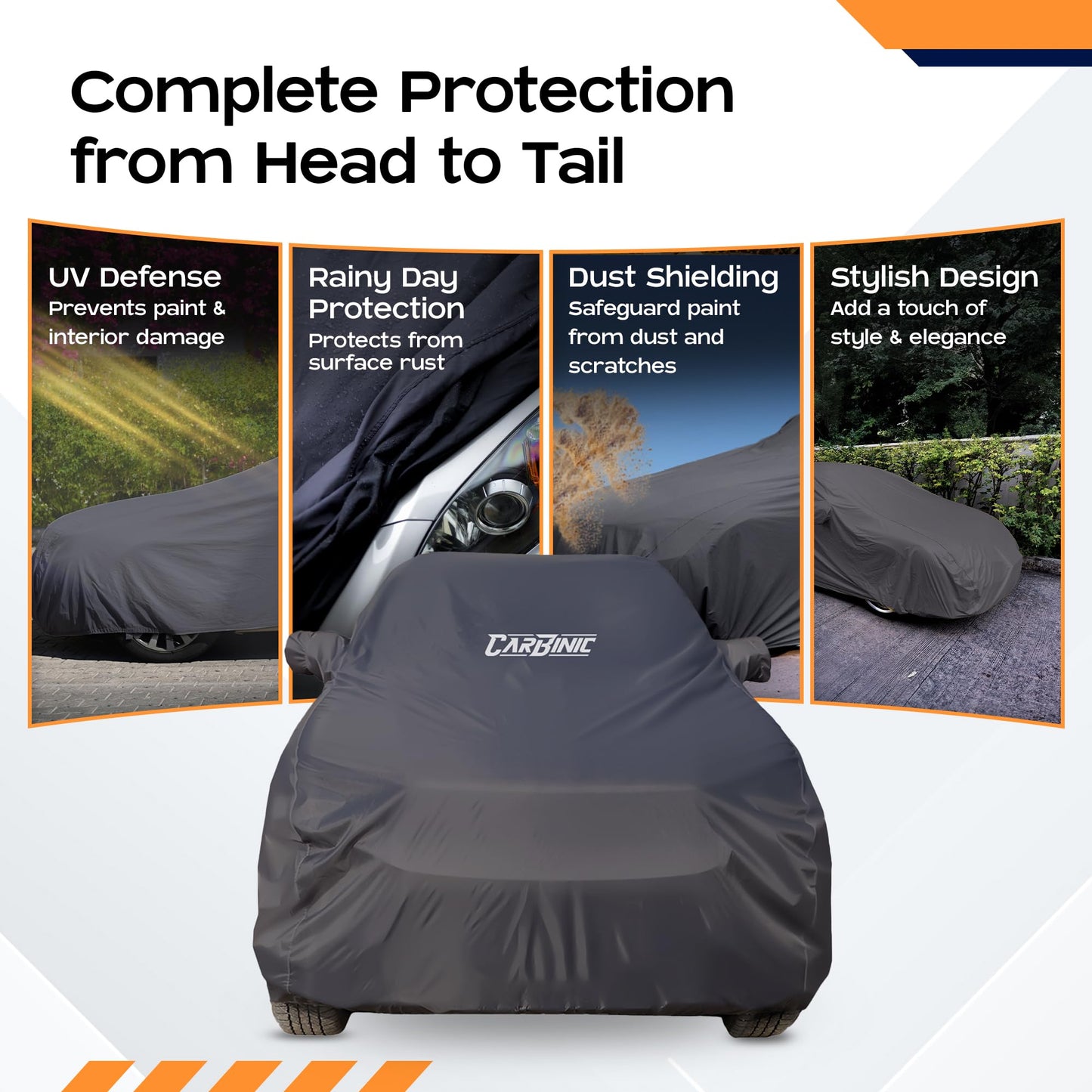 CARBINIC Car Body Cover for Honda Elevate 2023 | Water Resistant, UV Protection Car Cover |Scratchproof Body Shield | Dustproof All-Weather Cover| Mirror Pocket & Antenna | Car Accessories