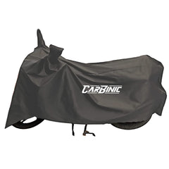 CARBINIC Bike Cover - Universal | Water Resistant (Tested) and Dustproof UV Protection for All Two Wheeler (Bikes/Scooty) with Carry Bag & Mirror Pockets | Solid Grey