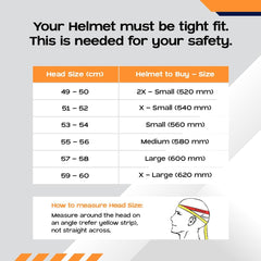CARBINIC Nickel Series Full Face Helmet for Men & Women | ISI Certified | Clear & Scratch Resistant Visor | Lightweight & Stylish | Medium | Orange Graphic