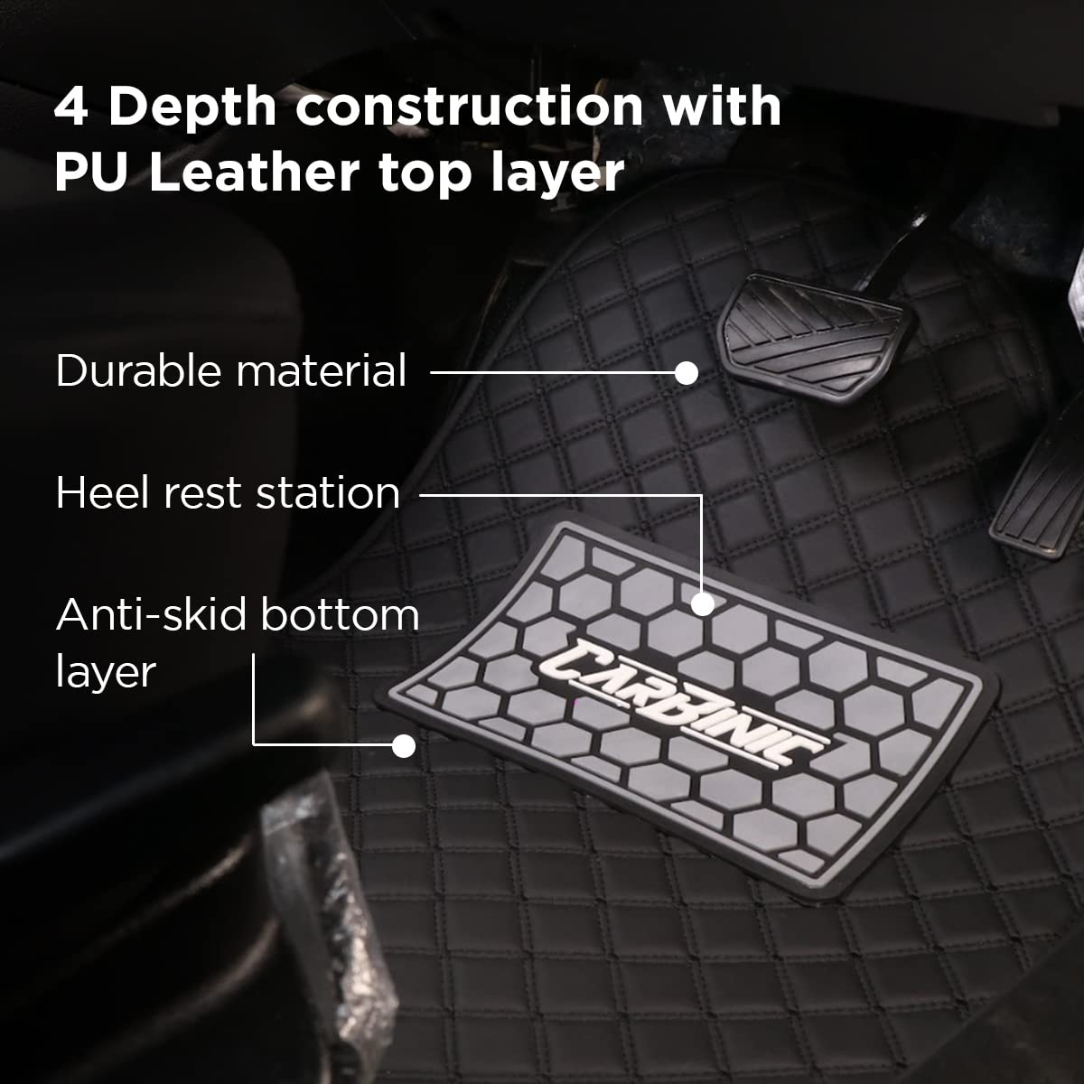 CarBinic 4D Premium Car Foot Mat - Universal Fits for All Cars