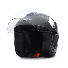 CARBINIC Knight Series Half Face Helmet for Men & Women | ISI Certified | Clear & Scratch Resistant Visor | Lightweight & Stylish | Medium | Grey