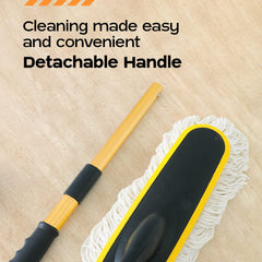 CARBINIC Microfiber Car Duster | Super Soft Microfiber | Wax Treated Cotton Strands | Exterior Cleaning & Dusting With Extendable And Detachable Handle | Black, 12 Centimeters