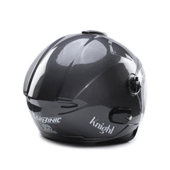 CARBINIC Knight Series Half Face Helmet for Men & Women | ISI Certified | Clear & Scratch Resistant Visor | Lightweight & Stylish | Medium | Grey
