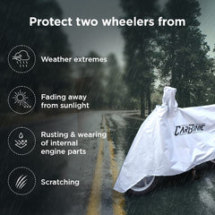 CARBINIC Bike Cover - Universal | Water Resistant (Tested) and Dustproof UV Protection for All Two Wheeler (Bikes/Scooty) with Carry Bag & Mirror Pockets | Solid Silver