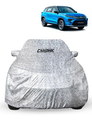 CARBINIC Car Cover for Toyota Urban Crusier2022 Waterproof (Tested) and Dustproof Custom Fit UV Heat Resistant Outdoor Protection with Triple Stitched Fully Elastic Surface | Silver with Pockets