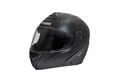 CarBinic Falcon Series Full Face Flip-up Helmet for Men & Women | ISI Certified | Clear & Scratch Resistant Visor | Lightweight & Stylish | Medium | Black Graphic 1